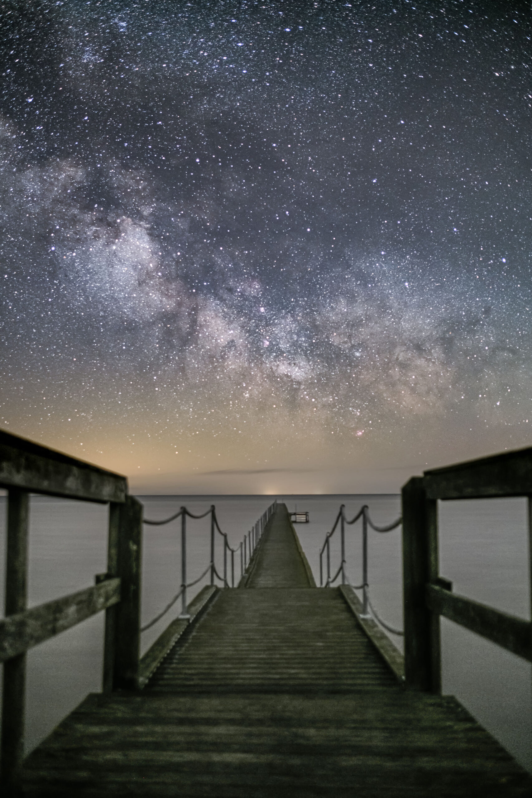 Milky Way over boat walk